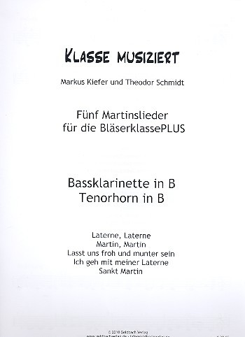 Martinslieder für die Bläserklasse PLUS Bassklarinette in B/Tenorhorn in B